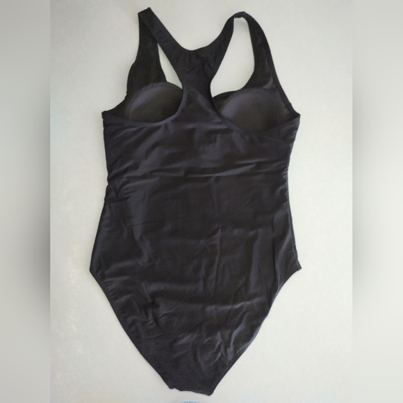 🆕NICOLE MILLER SWIMWEAR ALL BLACK ONE-PIECE BATHING SUIT SIZE LARGE 🆕 - Picture 2 of 9